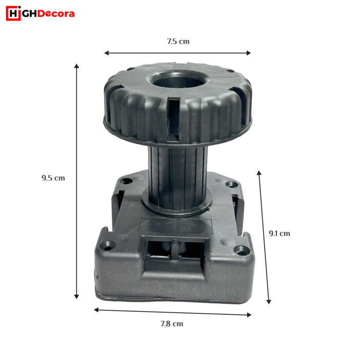 100 mm Adjustable Kitchen Cabinet Plastic Legs - Measurement