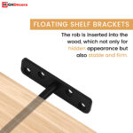 100 mm Hidden T-Shaped Floating Shelf Support Brackets - Render