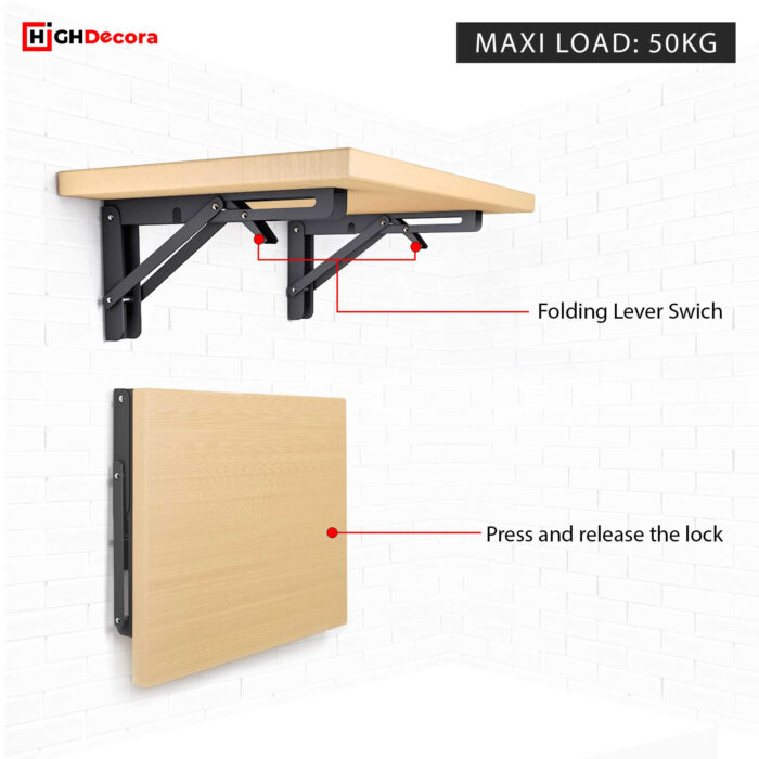 8 Foldable Shelf Bracket Black - 2