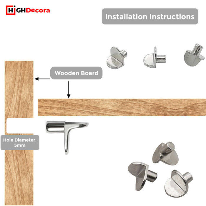 Pack of 20 L-Shaped Shelf Support Pegs - Instruction