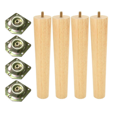 Pack of 4 Solid Wood Tapered 300 mm Furniture Legs with Bolt - Main