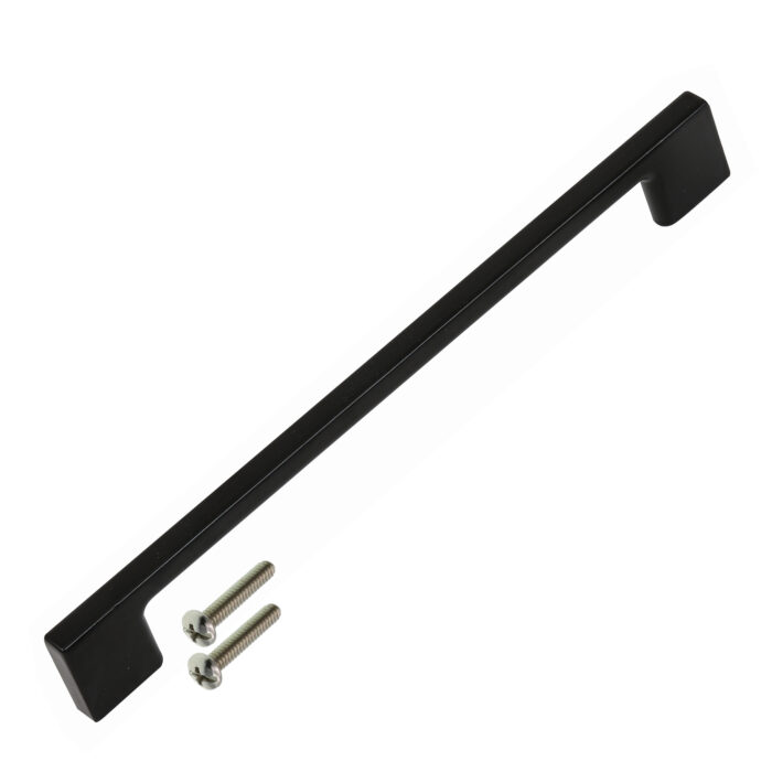 Highdecora Black Modern D Shape Wardrobe Pull Handles - Main