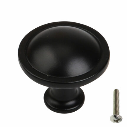 Highdecora Black Rim Domed Round Cabinet Knob - Main