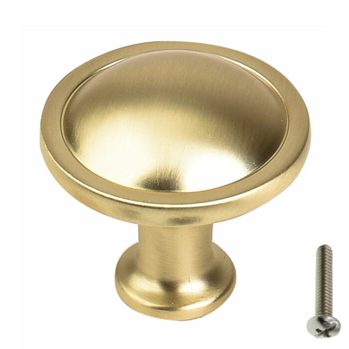 Highdecora Gloss Gold Rim Domed Round Cabinet Knob - Main