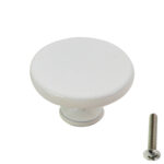 Highdecora White Classic Flat Round Cabinet Knob - Main