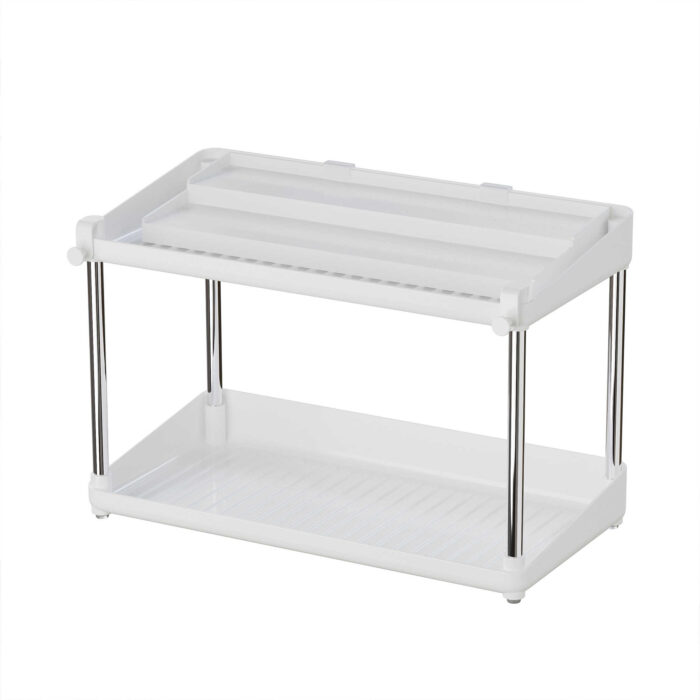 White 2 Tier Kitchen Countertop Storage Organiser Rack - Main