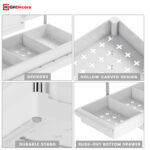 White 2 Tier Sliding Under Sink Storage Organiser Rack - Part