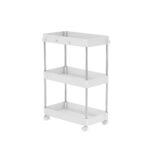 White 3 Tier Rolling Utility Storage Shelf Cart - Main