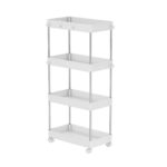 White 4 Tier Rolling Utility Storage Shelf Cart - Main