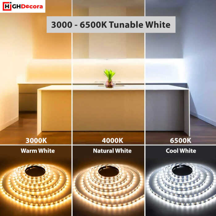 12V 3000K Warm White Low Voltage LED Strip Light - All